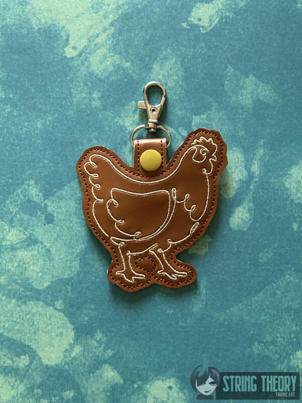 Continuous Line Chicken Fob