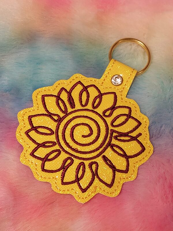 Continuous Line Sunflower fob