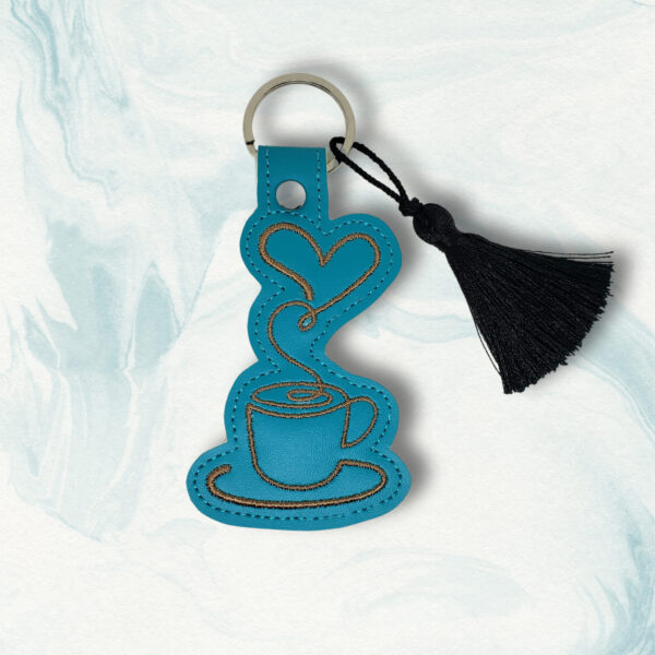 Continuous Line Love Coffee Fob