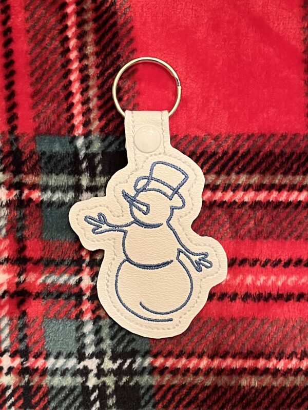 Continuous Line  Snowman Fob