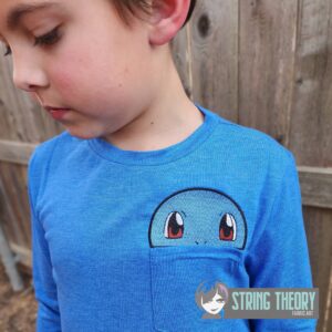 Squirtle peeker ITH machine embroidery design
