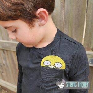 Psyduck peeker ITH machine embroidery design