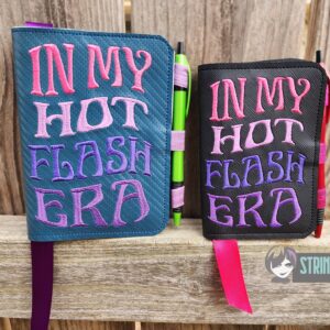 Hot Flash Era Notebook Cover ITH machine embroidery design