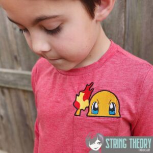 Charmander peeker ITH machine embroidery design
