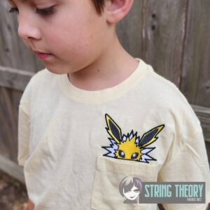 Jolteon peeker ITH machine embroidery design