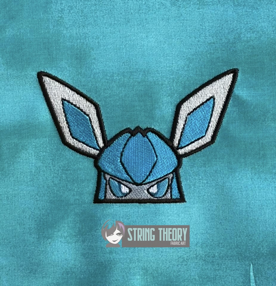 Glaceon peeker ITH machine embroidery design