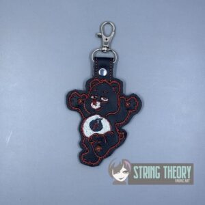 Fuck It Bear - Don't Care Bear ITH snap tab key fob machine embroidery design