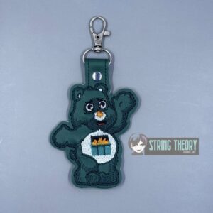Chaos Bear - Don't Care Bear ITH snap tab key fob machine embroidery design