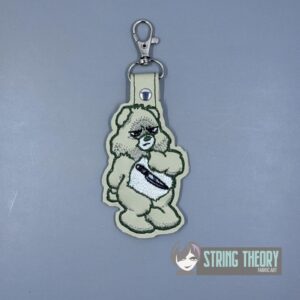 Cut-A-Bitch Bear - Don't Care Bear ITH snap tab key fob machine embroidery design