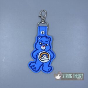 Not Today Bear - Don't Care Bear ITH snap tab key fob machine embroidery design