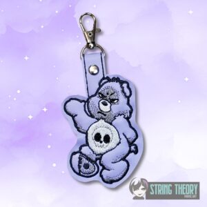 FAFO Bear - Don't Care Bear ITH snap tab key fob machine embroidery design