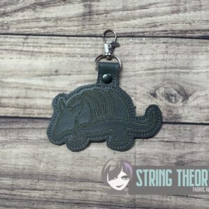 Continuous Line Armadillo fob ITH machine embroidery design