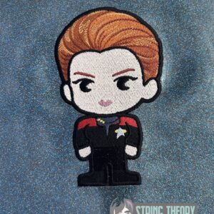Star Trek Chibi Captain Janeway machine embroidery design