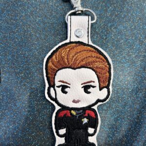Chibi Janeway Star Trek fob ITH machine embroidery design