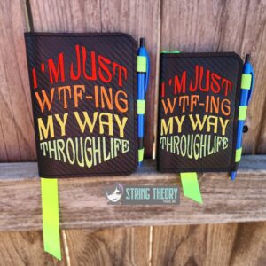 WTFing my Way Notebook Cover ITH machine embroidery design
