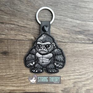 Chibi Kaiju King Kong ITH snap tab key fob machine embroidery design