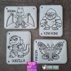Chibi Kaiju Color Page Set ITH machine embroidery design