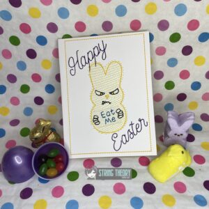 Happy Easter Disgruntled Peep Eat Me ITH Greeting Card Design