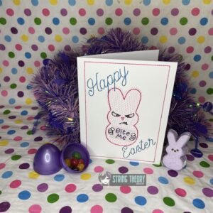 Happy Easter Disgruntled Peep Bite Me ITH Greeting Card Design