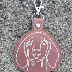 Continuous Line Dachshund fob ITH machine embroidery design