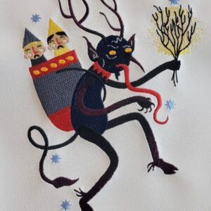 Old School Krampus machine embroidery design pattern