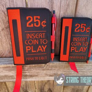 Coin Op ITH Notebook Cover machine embroidery design