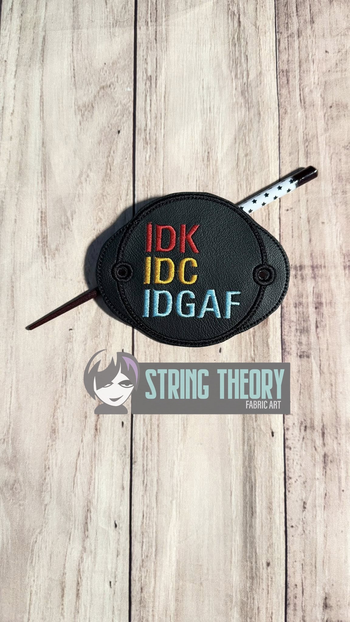 IDK, IDC, IDGAF fob patch ITH Machine Embroidery Design