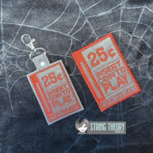 Coin Op fob patch ITH Machine Embroidery Design Pattern