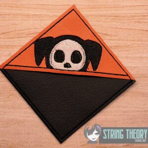 Skele Dog Corner Bookmark ITH machine embroidery design