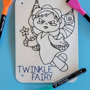 Twinkle Fairy Color Page ITH machine embroidery design