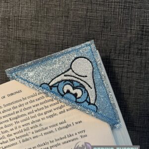 Brainy Smurf Corner Bookmark ITH machine embroidery design