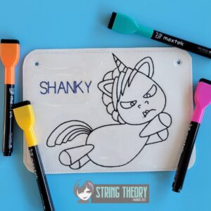 Shanky the Unicorn Color Page ITH machine embroidery design