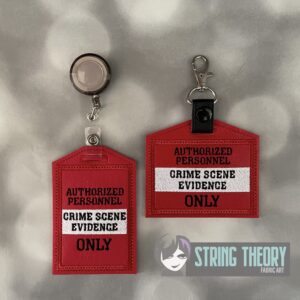 Crime Scene Evidence ID Badge ITH Machine Embroidery Design