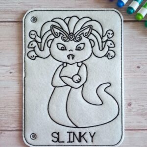 Slinky the Gorgon Color Page ITH machine embroidery design