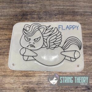 Flappy the Pegasus Color Page ITH machine embroidery design