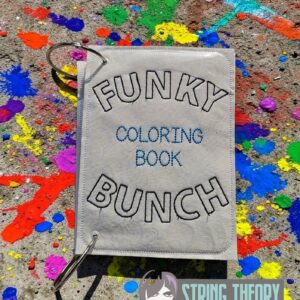 Funky Bunch ITH machine embroidery reusable coloring book project