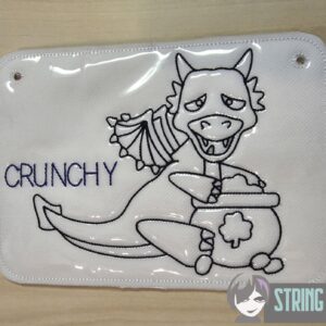 Crunchy the Dragon Color Page ITH machine embroidery design