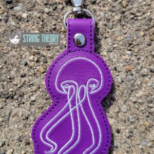 Continuous Line Jellyfish ITH Fob machine embroidery design