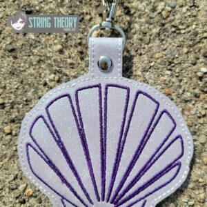Continuous Line Scallop Shell ITH Fob machine embroidery design