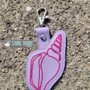 Continuous Line Spiral Conch ITH Fob machine embroidery design