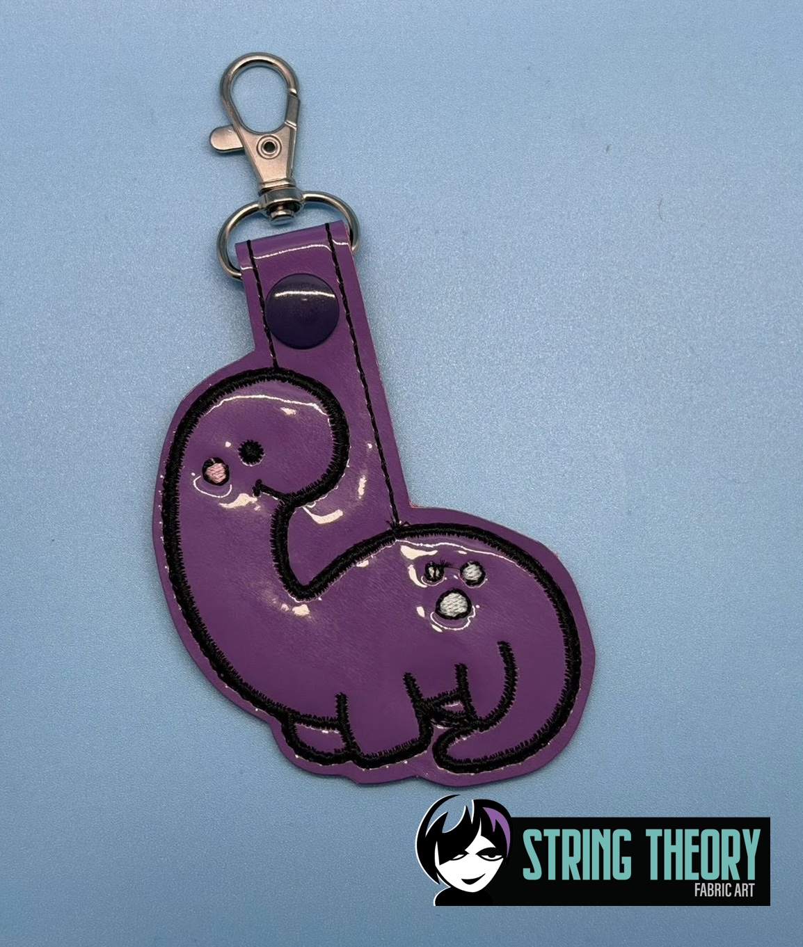 Brachiosaurus Dinosaur Fob in the hoop Machine Embroidery Pattern