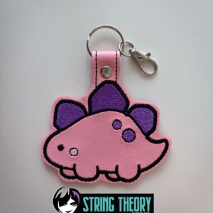 Stegosaurus Dinosaur Fob in the hoop Machine Embroidery Pattern