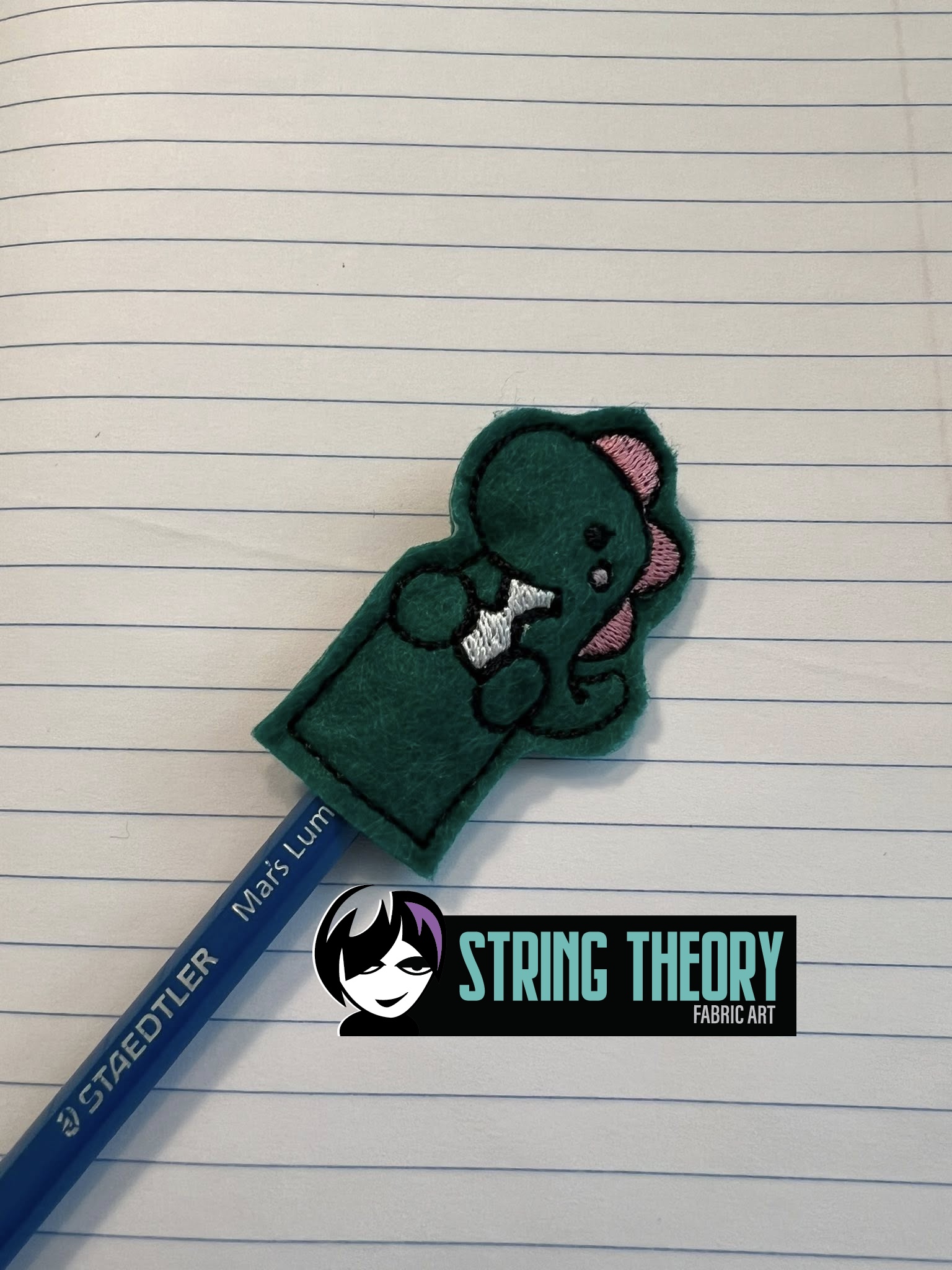 Baby Stegosaurus Dinosaur Pencil Topper ITH Embroidery