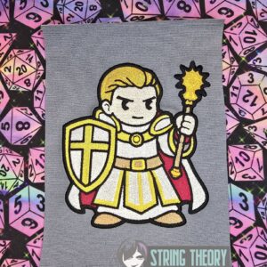DND Chibi Boy Cleric machine embroidery design