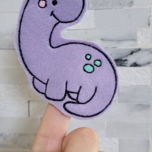 Brachiosaurus Dinosaur Finger Puppet ITH Machine Embroidery