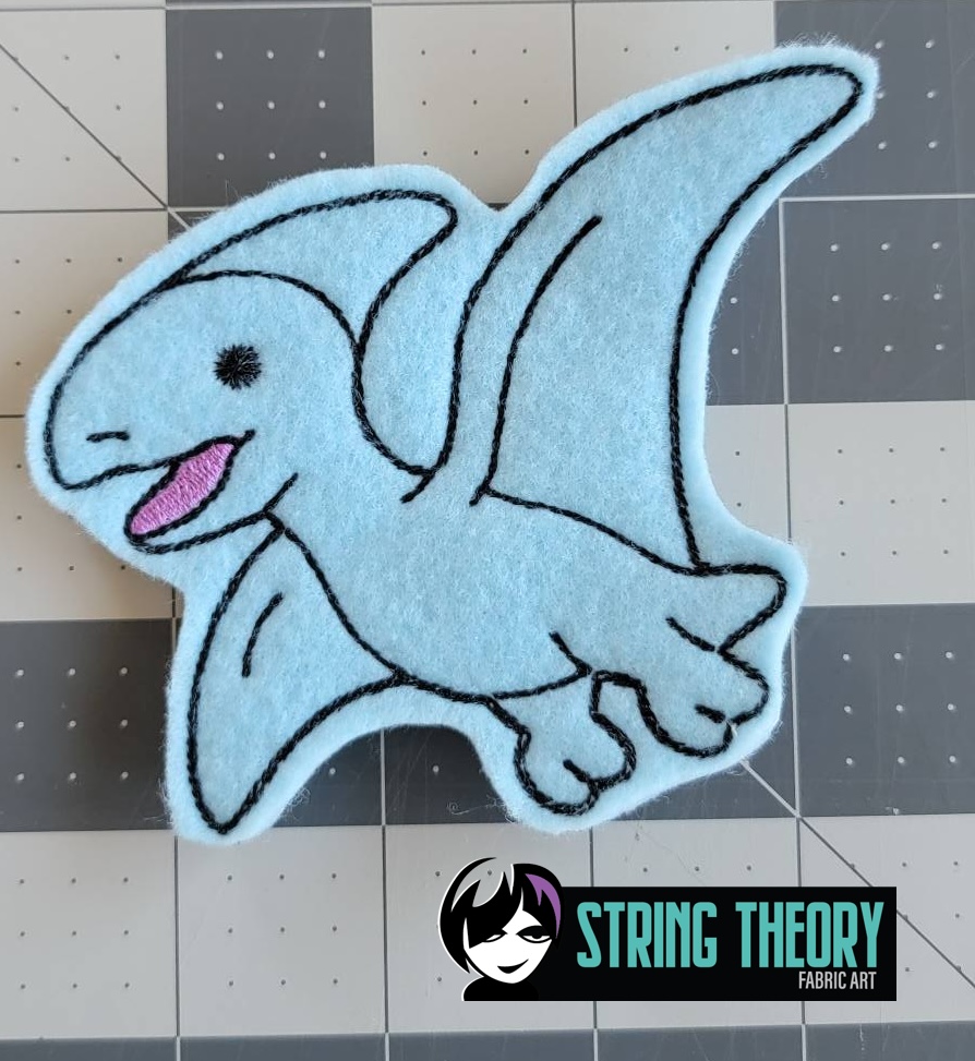 Pterosaur Dinosaur Finger Puppet ITH Machine Embroidery