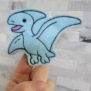 Pterosaur Dinosaur Finger Puppet ITH Machine Embroidery