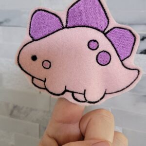 Stegosaurus Dinosaur Finger Puppet ITH Machine Embroidery