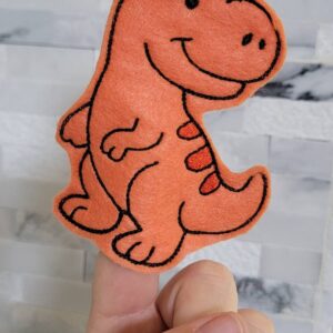 Tyrannosaurus Dinosaur Finger Puppet ITH Machine Embroidery