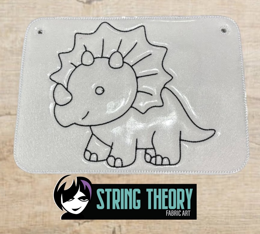 Color Page Triceratops Dinosaur ITH Machine Embroidery Design